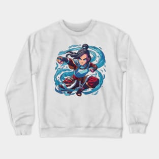 katara water tribe in battle position Crewneck Sweatshirt